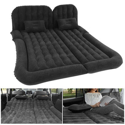 Premium Inflatable Car Travel Bed - 2-in-1 SUV Air Mattress with Soft Flocking Surface