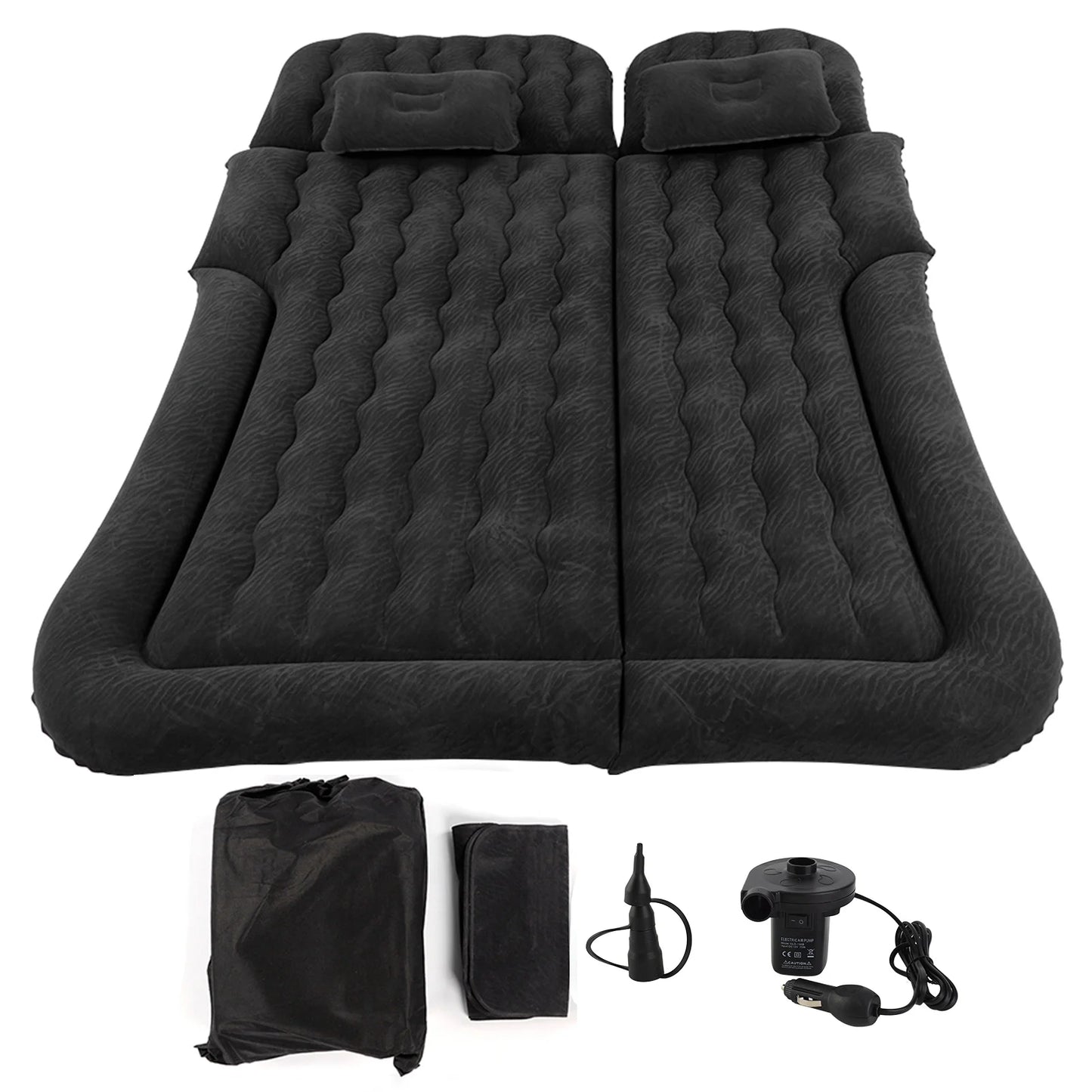 Premium Inflatable Car Travel Bed - 2-in-1 SUV Air Mattress with Soft Flocking Surface