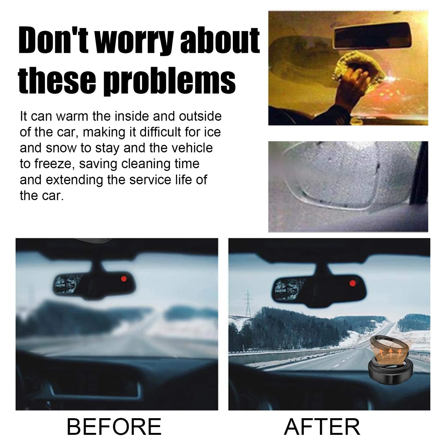 Solar Powered Car Radiator Fan - Portable Mini Vibration Heat Dissipation Cooler