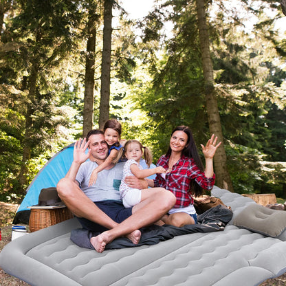 Premium Inflatable Car Travel Bed - 2-in-1 SUV Air Mattress with Soft Flocking Surface