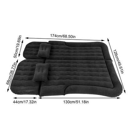 Premium Inflatable Car Travel Bed - 2-in-1 SUV Air Mattress with Soft Flocking Surface